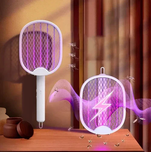 Raquete Elétrica PowerShock Recarregável com Luz Atrativa