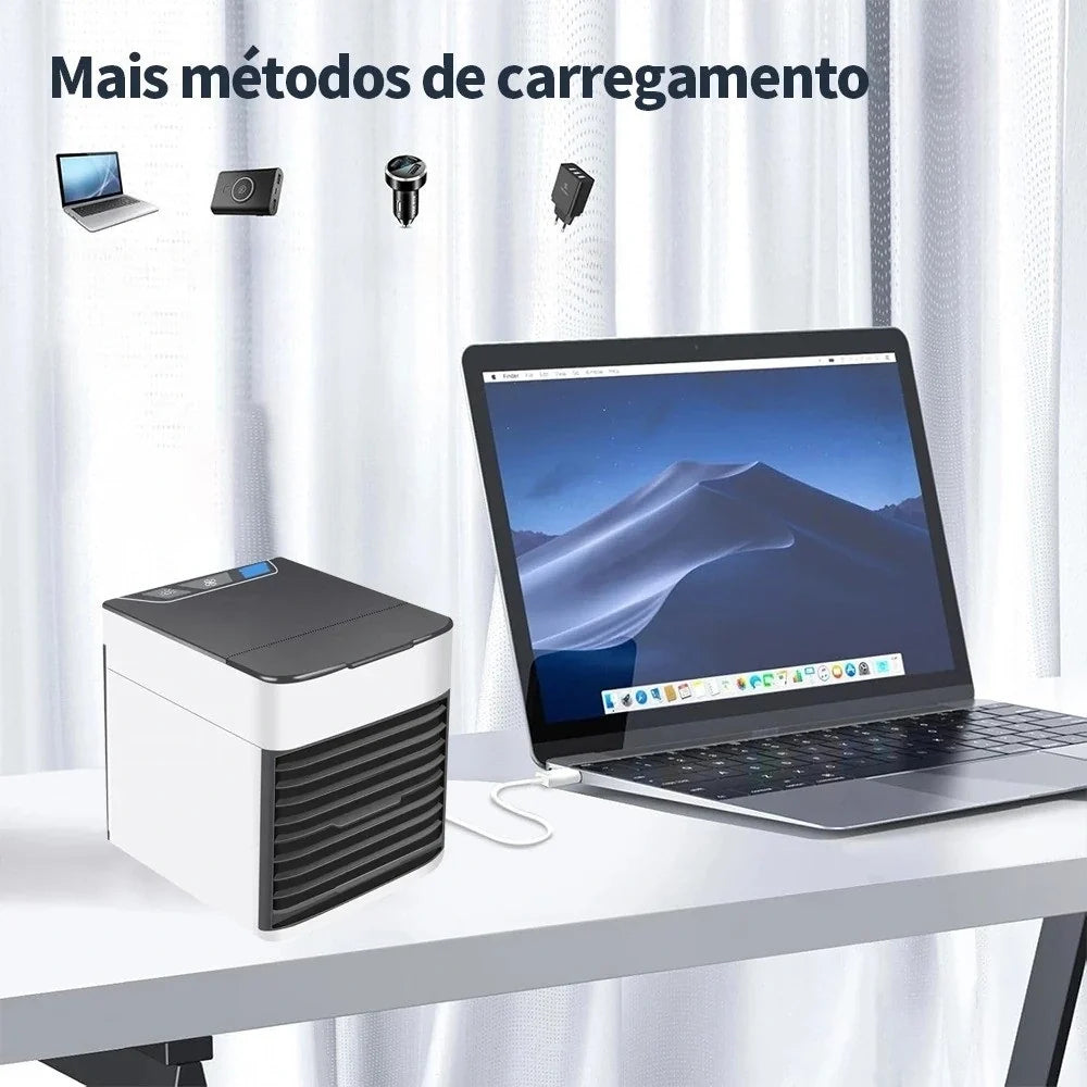Climatizador Portátil BreezeAir com Umidificador, Purificador e Resfriamento a Gelo
