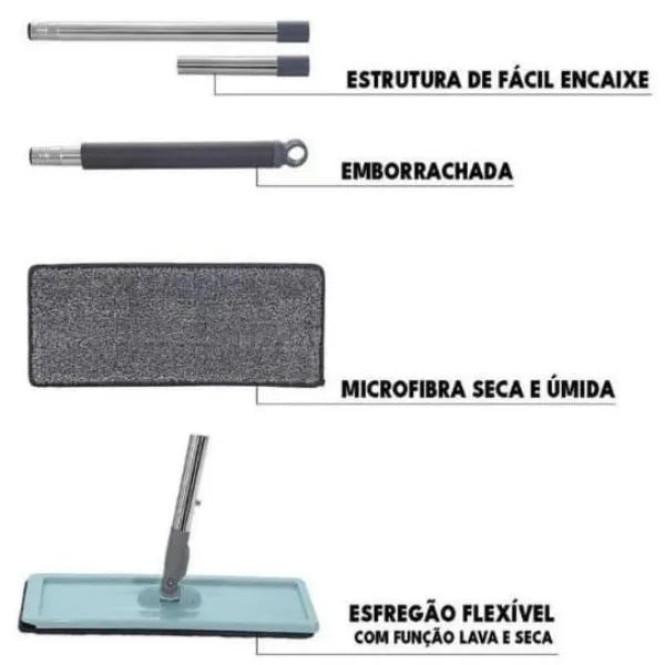Mop 360 Max para Limpeza Eficiente com Esfregão e Balde Exclusivo
