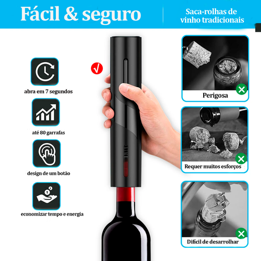 Abridor de Vinho Elétrico WineLux com Design Exclusivo
