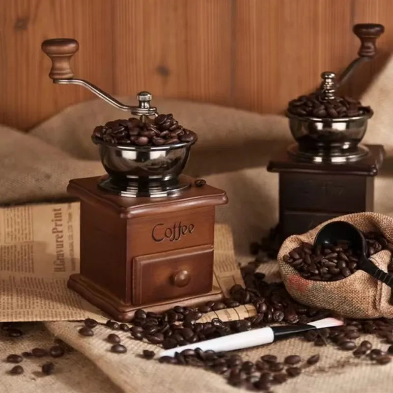 Moedor de Café Retrô Vintage Café com Design Clássico em Madeira