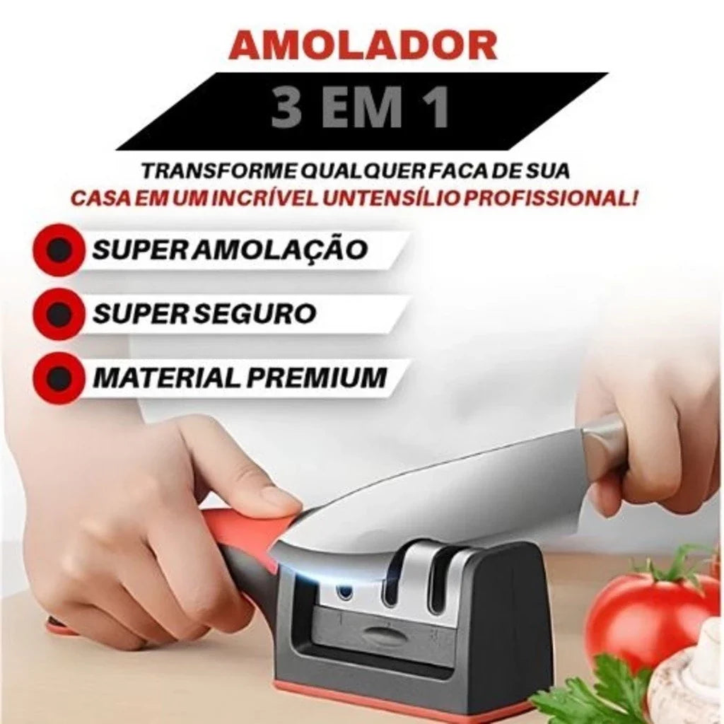 Afiador de Facas Profissional Sharp Pro com 3 Estágios de Amolação