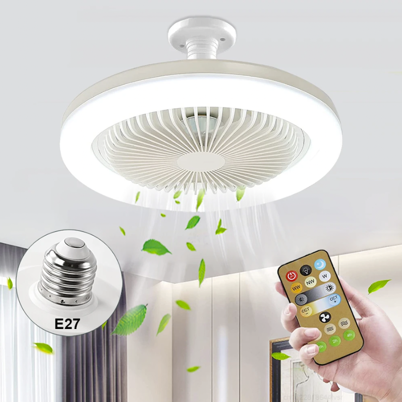 Lâmpada e Ventilador de Teto TurboLED com Controle Remoto