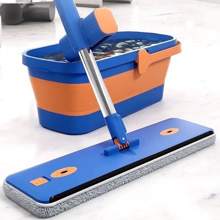 Kit FlexMop Dobrável com Balde e 6 Refis de Microfibra