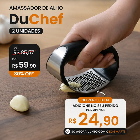 Amassador de Alho DuChef em Aço Inox – Kit com 2 Unidades