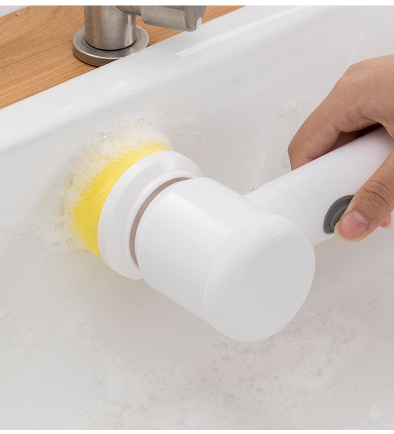Escova de Limpeza Elétrica TurboClean 5 em 1 com Alta Potência