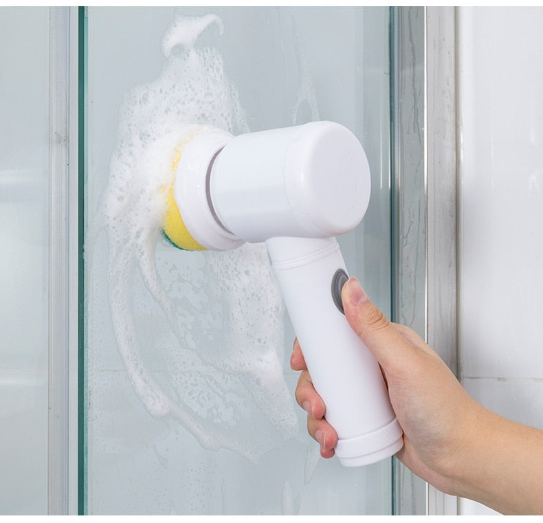Escova de Limpeza Elétrica TurboClean 5 em 1 com Alta Potência
