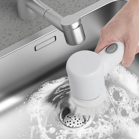 Escova de Limpeza Elétrica TurboClean 5 em 1 com Alta Potência