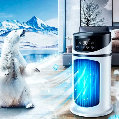 Mini Climatizador FreshAir com Umidificação, Ventilação e Luz LED Colorida