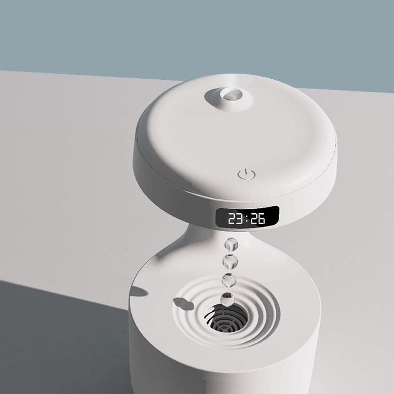 Umidificador Antigravidade GravityAir com Relógio Digital