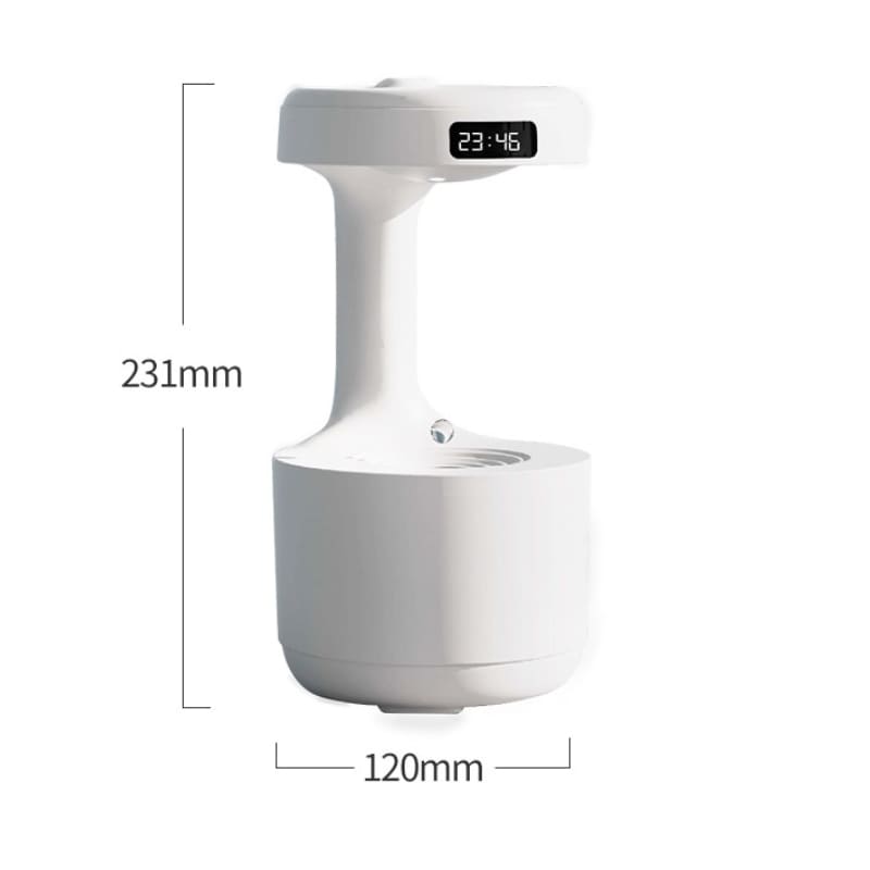 Umidificador Antigravidade GravityAir com Relógio Digital