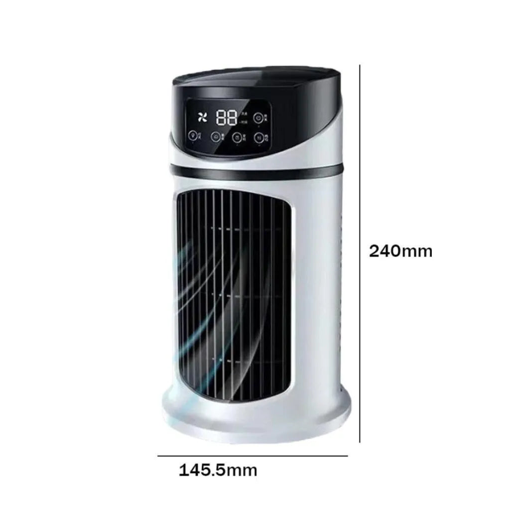 Mini Climatizador FreshAir com Umidificação, Ventilação e Luz LED Colorida