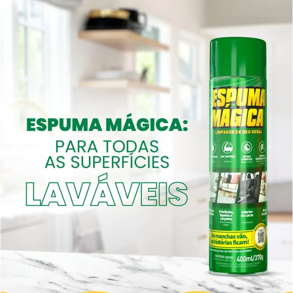 Espuma Mágica para Limpeza Profunda e Ação Instantânea