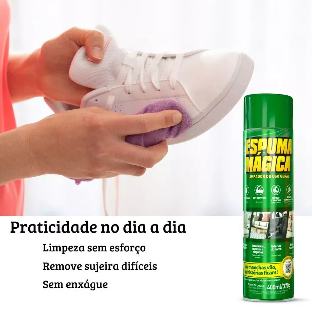 Espuma Mágica para Limpeza Profunda e Ação Instantânea