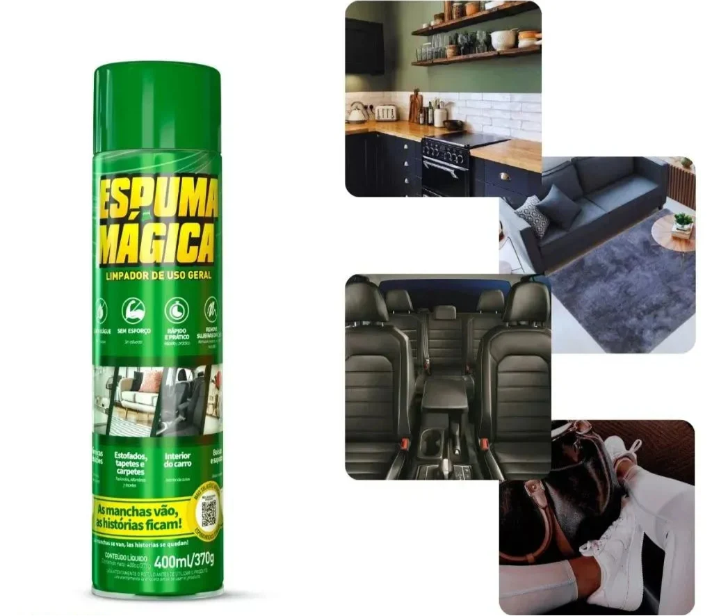 Espuma Mágica para Limpeza Profunda e Ação Instantânea