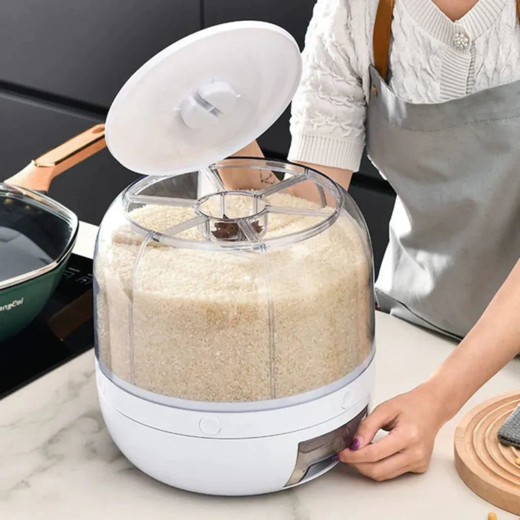 Dispenser de Grãos CerealMix Giratório com 6 Compartimentos