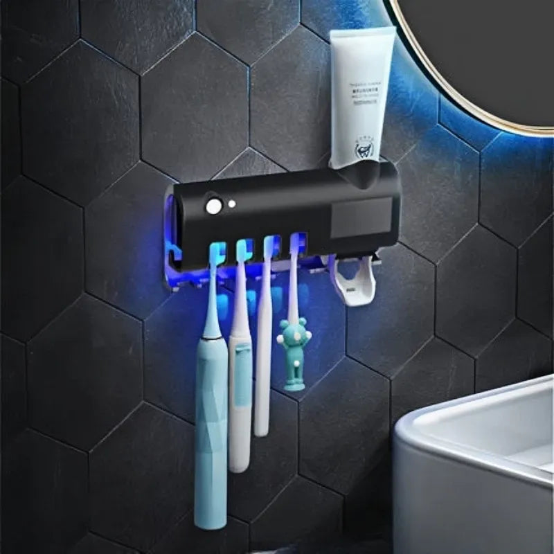 Suporte de Escova e Dispenser de Creme Dental OralClean UV com Esterilizador