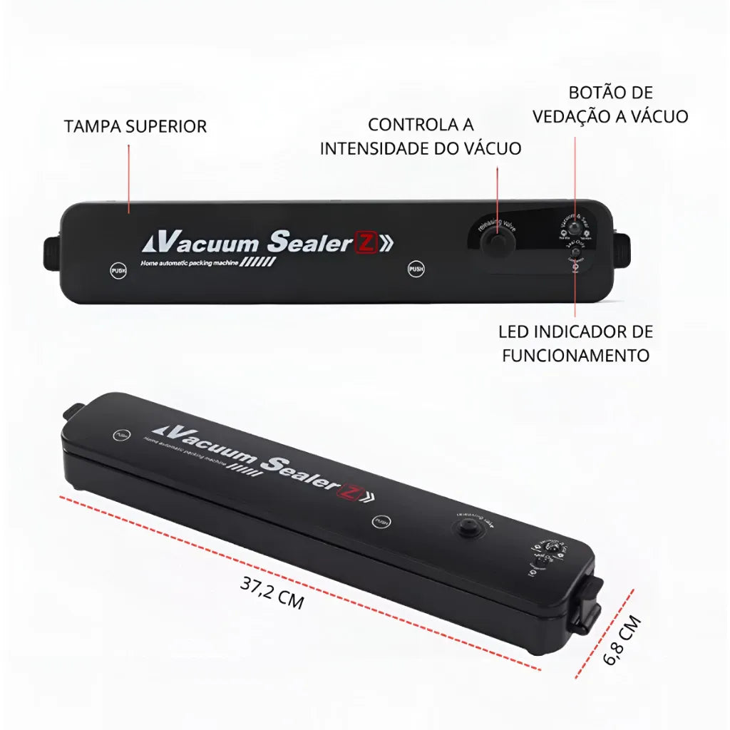 Seladora Vacuum Sealer com Dupla Função
