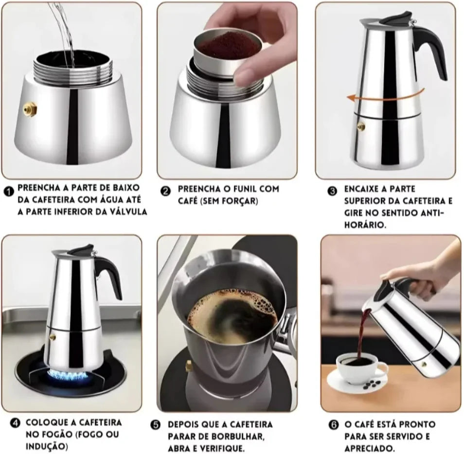 Cafeteira Italiana Elegance com Design Sofisticado