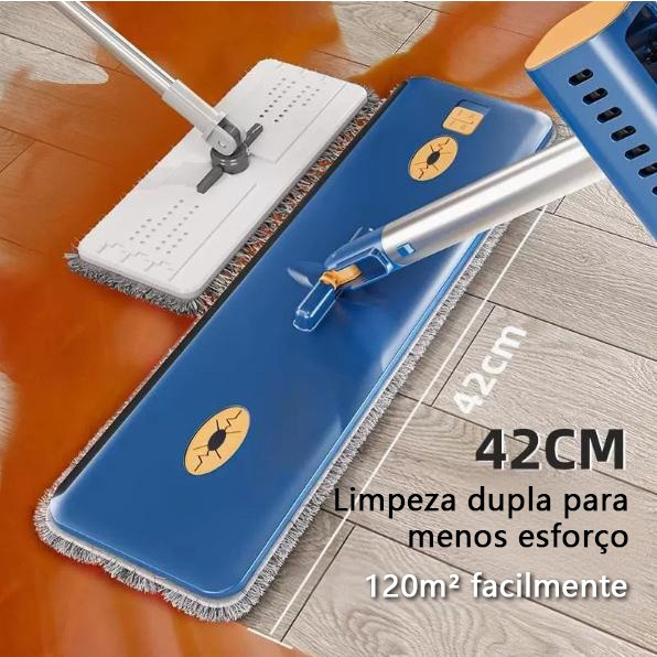 Kit FlexMop Dobrável com Balde e 6 Refis de Microfibra