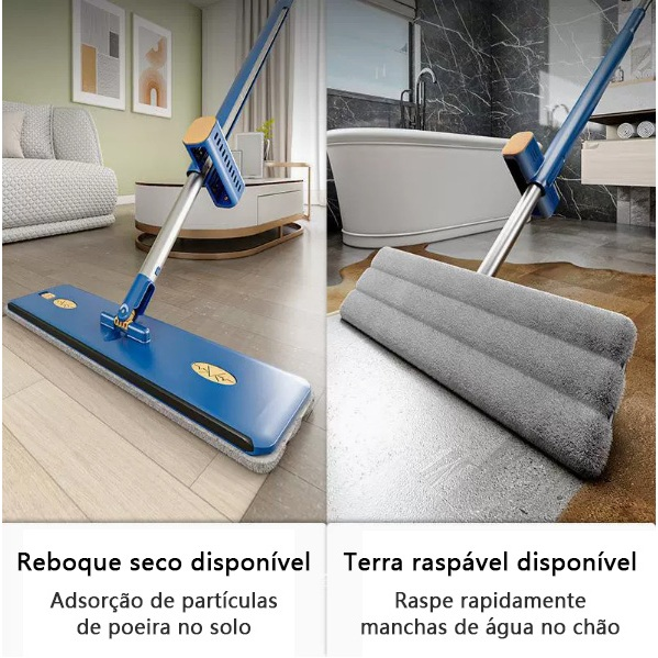 Kit FlexMop Dobrável com Balde e 6 Refis de Microfibra