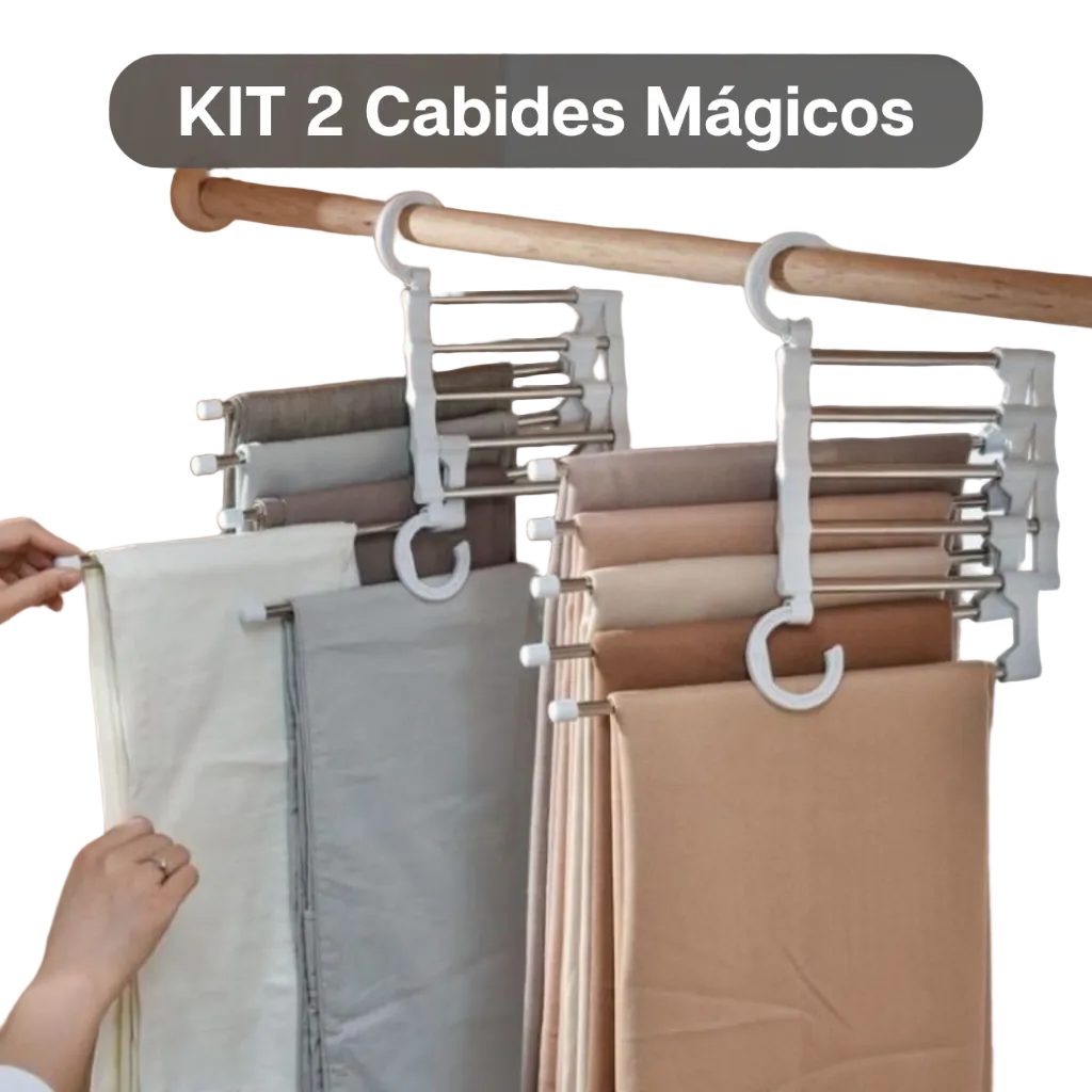 Kit 2 Cabides Multiuso 5 em 1