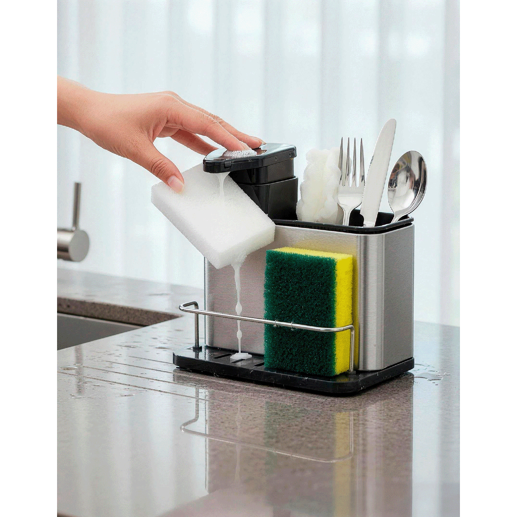 Dispenser de Detergente SmartSink com Organizador 3 em 1