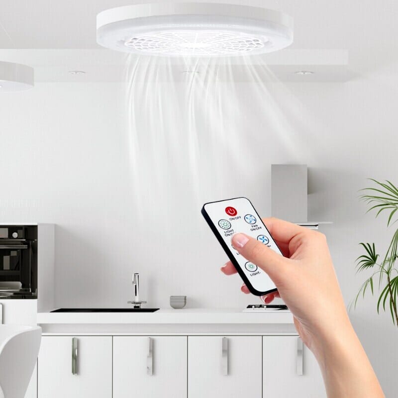 Lâmpada e Ventilador de Teto TurboLED com Controle Remoto