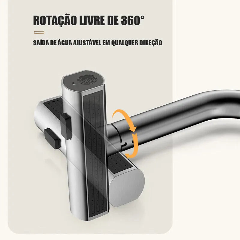 Torneira de Cozinha Multifuncional AquaMix com Controle de Temperatura
