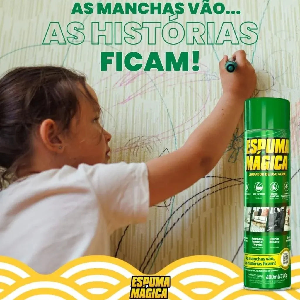 Espuma Mágica para Limpeza Profunda e Ação Instantânea