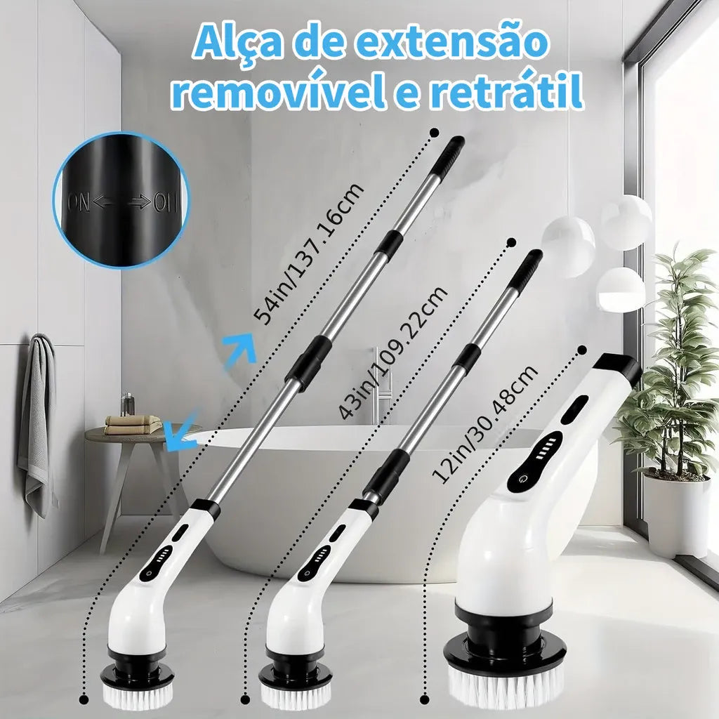 Escova de Limpeza 9 em 1 MultiClean com Velocidade Ajustável