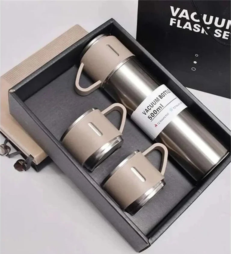 Kit Garrafa Térmica de Café 3Coffe com 3 Xícaras e Isolamento de Alta Performance
