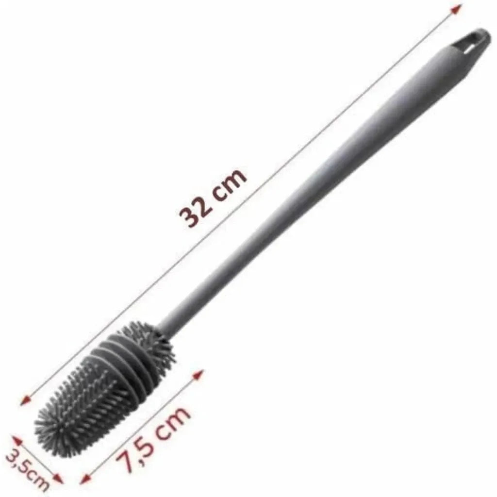 Escova de Silicone Multiuso FlexiClean com Cabo Longo para Limpeza Profunda - Kit com 3 Unidades