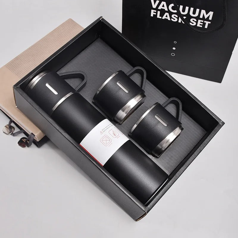 Kit Garrafa Térmica de Café 3Coffe com 3 Xícaras e Isolamento de Alta Performance