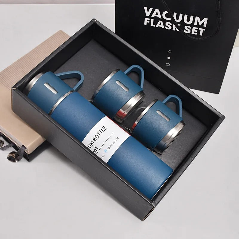 Kit Garrafa Térmica de Café 3Coffe com 3 Xícaras e Isolamento de Alta Performance