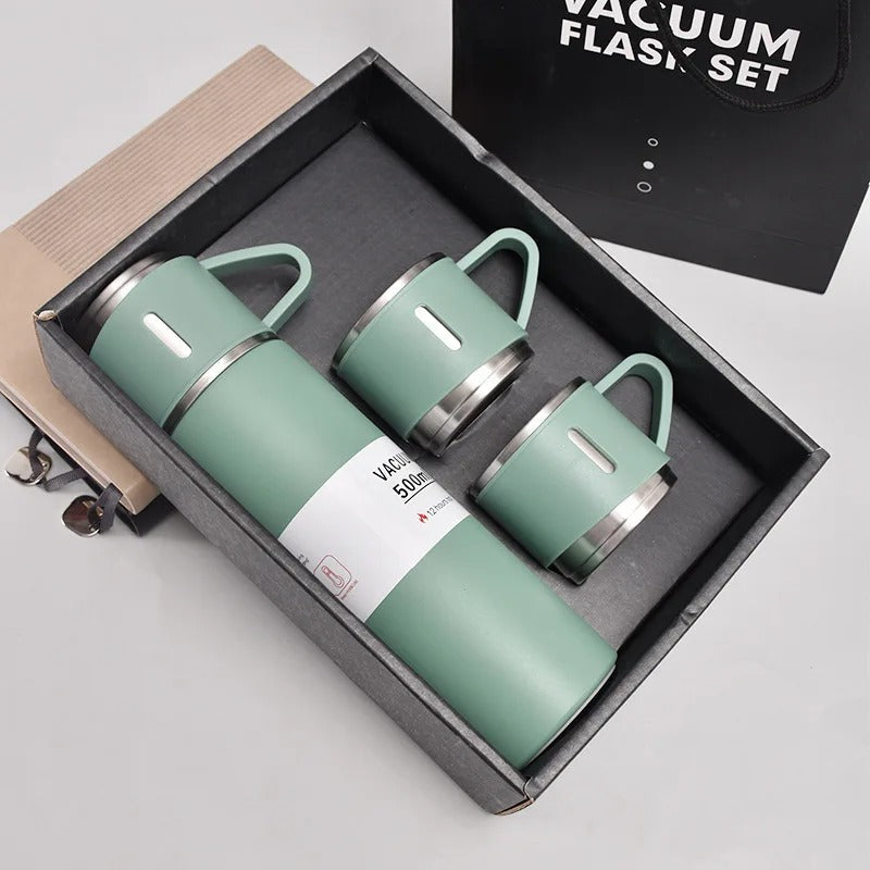 Kit Garrafa Térmica de Café 3Coffe com 3 Xícaras e Isolamento de Alta Performance