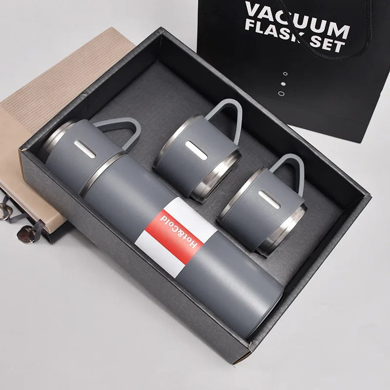 Kit Garrafa Térmica de Café 3Coffe com 3 Xícaras e Isolamento de Alta Performance